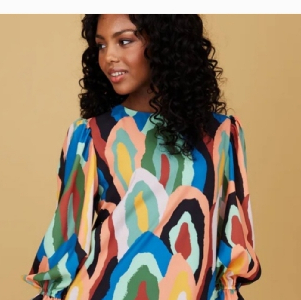 NWOT CROSBY by Mollie Burch Multicolor Patterned Shirt